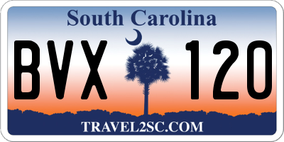 SC license plate BVX120