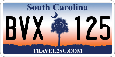 SC license plate BVX125