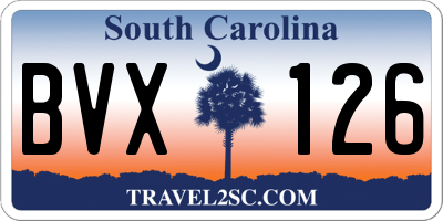 SC license plate BVX126