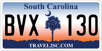 SC license plate BVX130