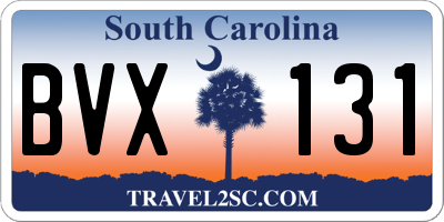 SC license plate BVX131