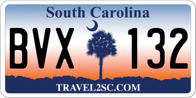 SC license plate BVX132