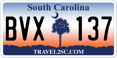 SC license plate BVX137