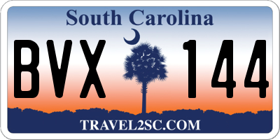 SC license plate BVX144