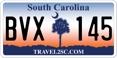 SC license plate BVX145