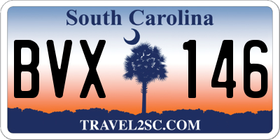 SC license plate BVX146