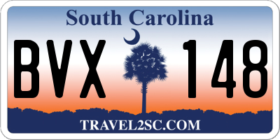 SC license plate BVX148