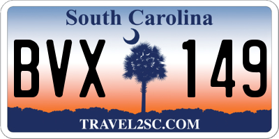SC license plate BVX149