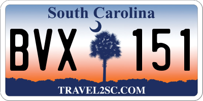 SC license plate BVX151