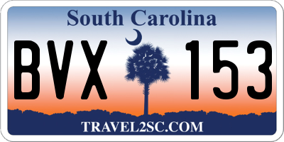 SC license plate BVX153