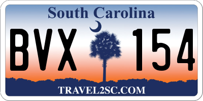 SC license plate BVX154