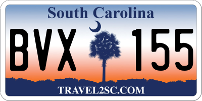 SC license plate BVX155