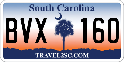 SC license plate BVX160