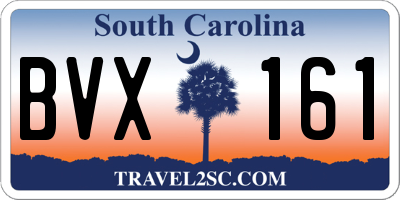 SC license plate BVX161