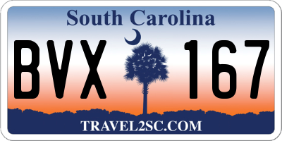 SC license plate BVX167