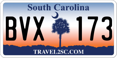 SC license plate BVX173