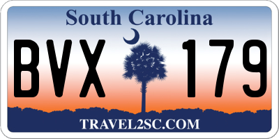 SC license plate BVX179