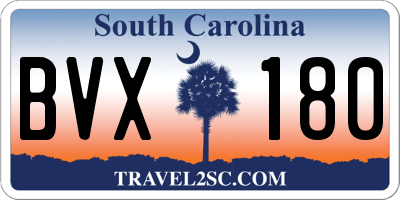 SC license plate BVX180