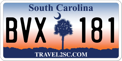 SC license plate BVX181