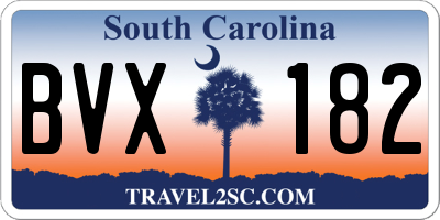SC license plate BVX182