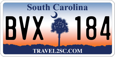 SC license plate BVX184