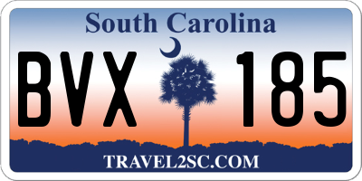 SC license plate BVX185