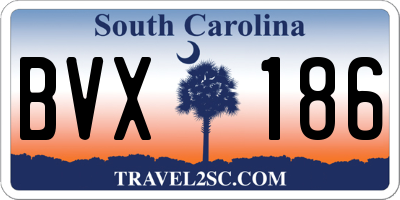 SC license plate BVX186
