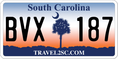 SC license plate BVX187