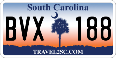 SC license plate BVX188