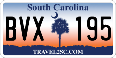 SC license plate BVX195