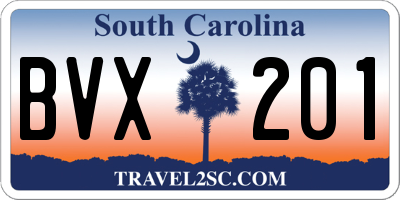 SC license plate BVX201
