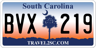 SC license plate BVX219