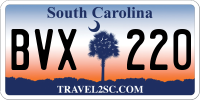SC license plate BVX220