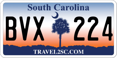 SC license plate BVX224