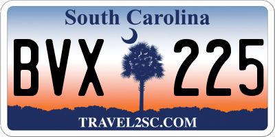 SC license plate BVX225