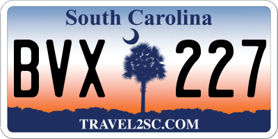 SC license plate BVX227