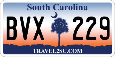 SC license plate BVX229