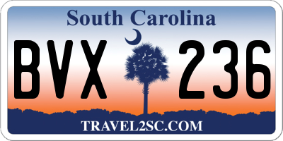 SC license plate BVX236
