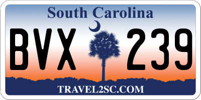 SC license plate BVX239