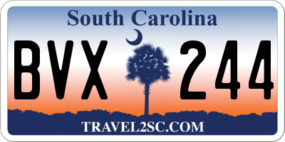 SC license plate BVX244