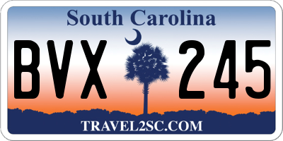 SC license plate BVX245