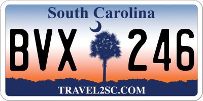 SC license plate BVX246