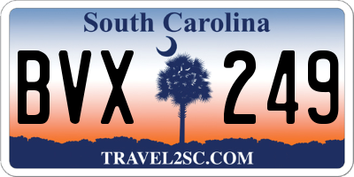 SC license plate BVX249