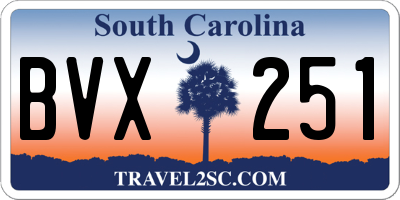 SC license plate BVX251