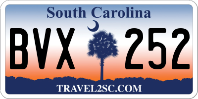 SC license plate BVX252