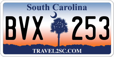 SC license plate BVX253