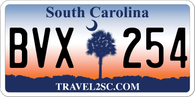 SC license plate BVX254