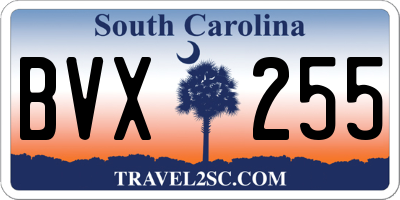 SC license plate BVX255