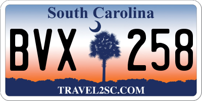 SC license plate BVX258