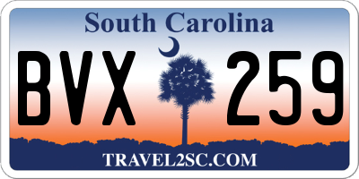 SC license plate BVX259